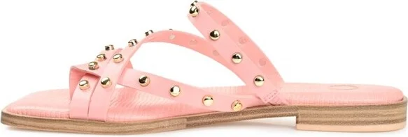 Journee Collection Womens Fanny Tru Comfort Foam Slide Low Block Heel Sandals Pink 9.5 - Image 2
