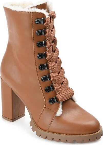 Journee Collection Womens Fauna Tru Comfort Foam Inside Zip Block Heel Booties Tan