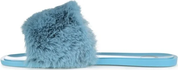 Journee Collection Women's Faux Fur Dusk Slide White - Image 5