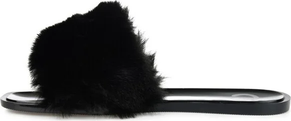 Journee Collection Women's Faux Fur Dusk Slide White - Image 6