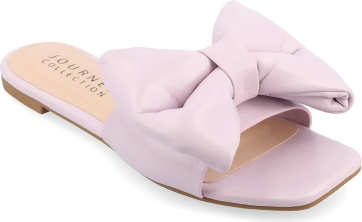 Journee Collection Women's Fayre Oversized Bow Flat Sandals