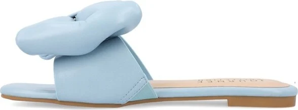 Journee Collection Women's Fayre Slip On Slide Flat Sandals Blue - Image 2