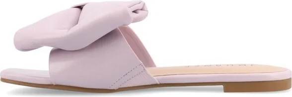 Journee Collection Women's Fayre Slip On Slide Flat Sandals Blue - Image 4