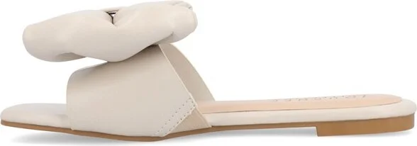 Journee Collection Women's Fayre Slip On Slide Flat Sandals Blue - Image 5