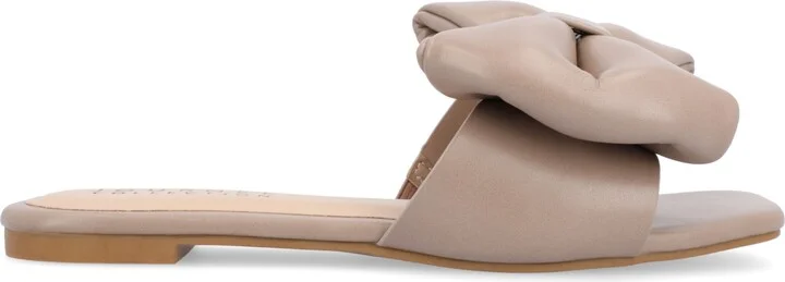 Journee Collection Women's Fayre Wide Width Oversized Bow Slip On Flat Sandals - Image 2