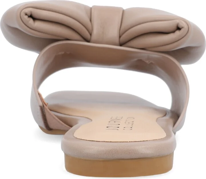 Journee Collection Women's Fayre Wide Width Oversized Bow Slip On Flat Sandals - Image 3