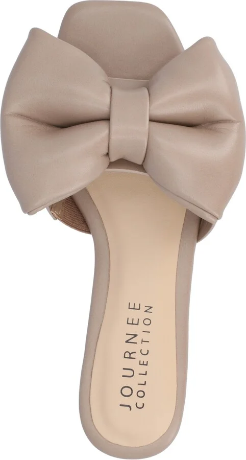 Journee Collection Women's Fayre Wide Width Oversized Bow Slip On Flat Sandals - Image 4