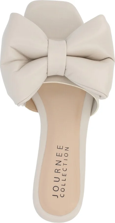 Journee Collection Women's Fayre Wide Width Oversized Bow Slip On Flat Sandals - Image 8