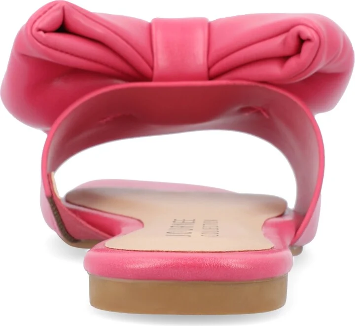 Journee Collection Women's Fayre Wide Width Oversized Bow Slip On Flat Sandals - Image 11