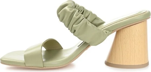 Journee Collection Women's Fayth Open Square Toe Block Heel Sandals Green - Image 2