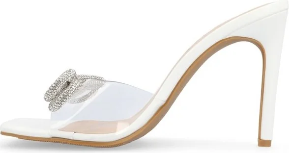 Journee Collection Women's Fenella High Heel Open Toe Pumps White - Image 2