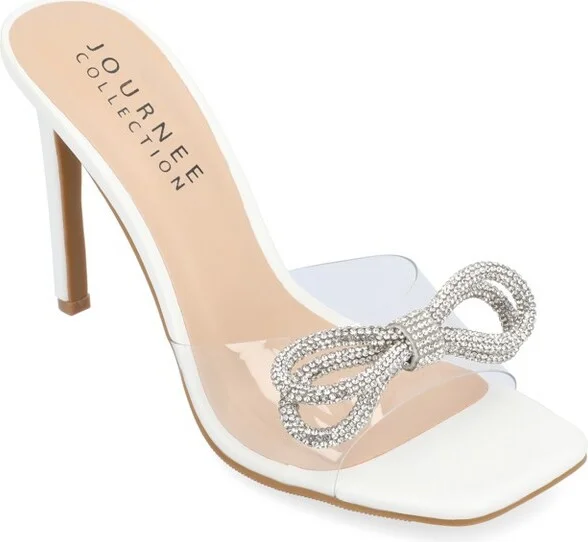 Journee Collection Women's Fenella High Heel Open Toe Pumps White