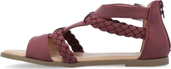 Journee Collection Women's Florence Gladiator Flat Sandals Coral - Image 5