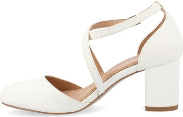 Journee Collection Women's Foster Wide Width Almond Toe Mid Block Heel Pumps Black - Image 6