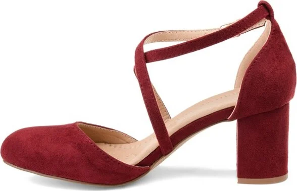 Journee Collection Women's Foster Wide Width Almond Toe Mid Block Heel Pumps Black - Image 9