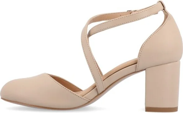 Journee Collection Women's Foster Wide Width Almond Toe Mid Block Heel Pumps Black - Image 10