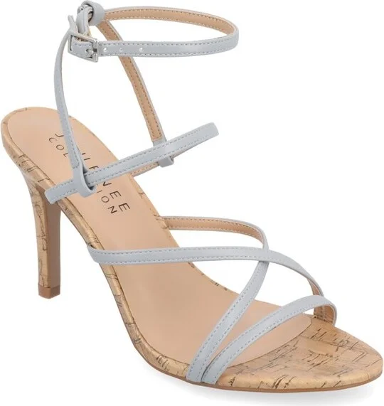 Journee Collection Women's Fylissa Multi Strap Stiletto Open Toe Pumps Blue