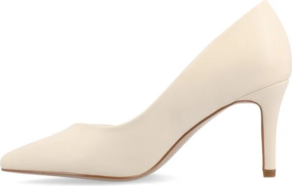 Journee Collection Women's Gabriella Narrow Width SuperNatural Shades Slip On Pointed Toe Pumps, Mocha NW - Image 3