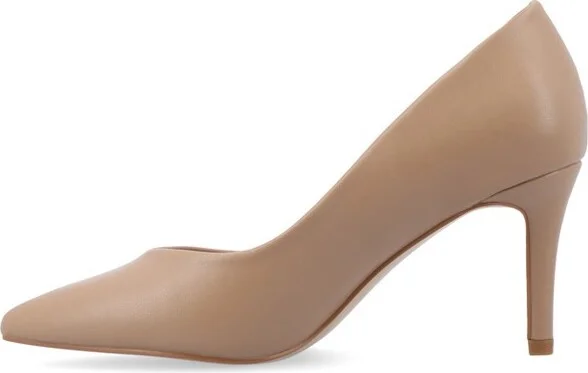 Journee Collection Women's Gabriella SuperNatural Shades Slip On Pointed Toe Pumps, Mocha - Image 2