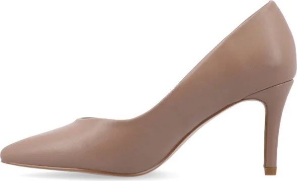Journee Collection Women's Gabriella SuperNatural Shades Slip On Pointed Toe Pumps, Mocha - Image 4