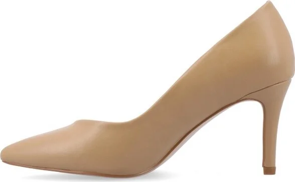 Journee Collection Women's Gabriella SuperNatural Shades Slip On Pointed Toe Pumps, Mocha - Image 5