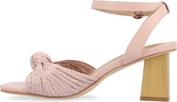 Journee Collection Women's Galinda Low Block Heel Sandals Pink - Image 2