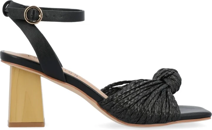 Journee Collection Women's Galinda Raffia Knot Block Heel Sandals - Image 2