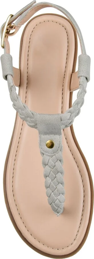 Journee Collection Women's Genevive Braided T-Strap Flat Sandals - Image 4