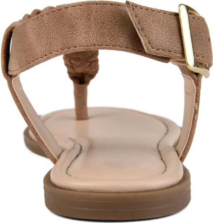 Journee Collection Women's Genevive Braided T-Strap Flat Sandals - Image 7