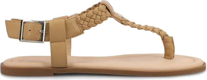 Journee Collection Women's Genevive Braided T-Strap Flat Sandals - Image 10