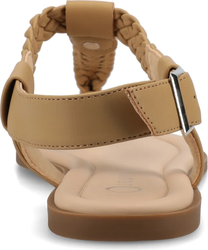 Journee Collection Women's Genevive Braided T-Strap Flat Sandals - Image 11