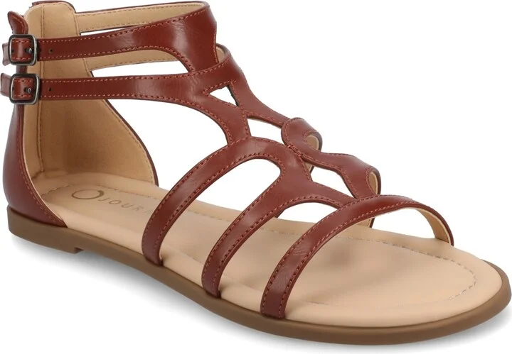 Journee Collection Women's Genneva Zipper Flat Sandals