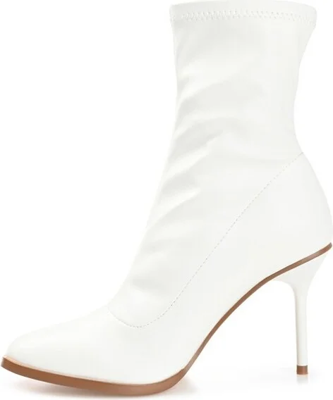 Journee Collection Women's Gizzel Almond Toe Stiletto High Ankle Booties Tan - Image 3