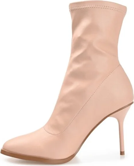 Journee Collection Women's Gizzel Almond Toe Stiletto High Ankle Booties Tan - Image 9