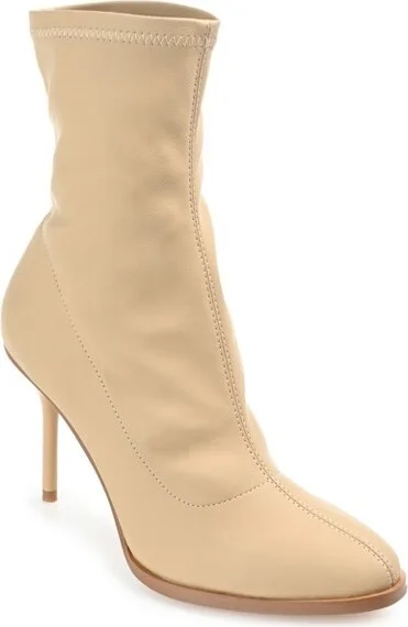 Journee Collection Women's Gizzel Almond Toe Stiletto High Ankle Booties Tan