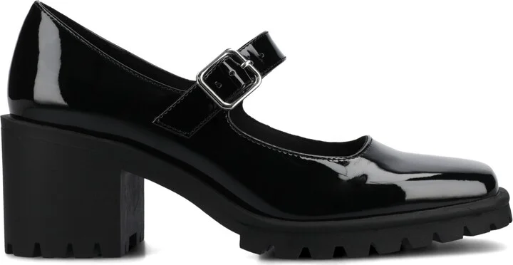 Journee Collection Women's Gladys Square Toe Mary Jane Pumps - Patent, Black - Image 2