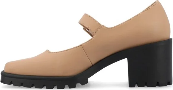Journee Collection Women's Gladys Treaded Outsole Mary Jane Pumps, Black - Image 2