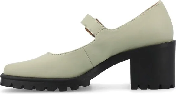 Journee Collection Women's Gladys Treaded Outsole Mary Jane Pumps, Black - Image 5