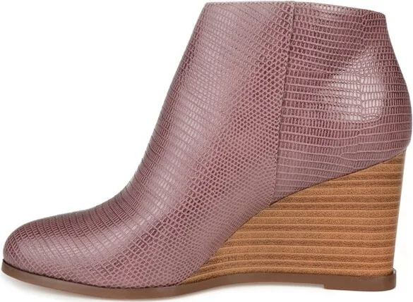 Journee Collection Women's Glam Inside Zip Wedge Booties Red - Image 3