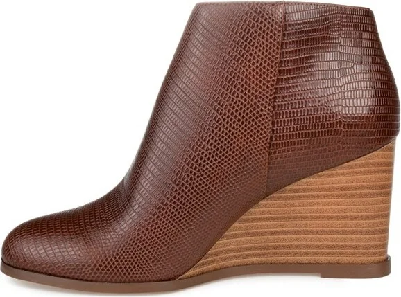 Journee Collection Women's Glam Inside Zip Wedge Booties Red - Image 4