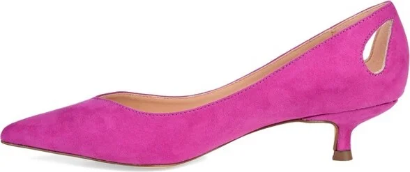 Journee Collection Women's Goldie Pointed Toe Kitten Heel Pumps Grey - Image 2