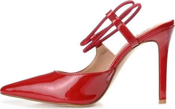 Journee Collection Women's Gracelle Pull On High Stiletto Pointed Toe Pumps Red - Image 4
