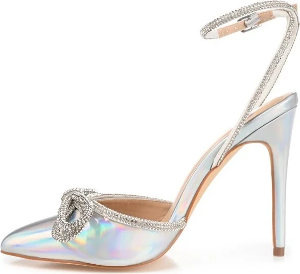 Journee Collection Women's Gracia Buckle High Stiletto Pointed Toe Pumps Clear - Image 2