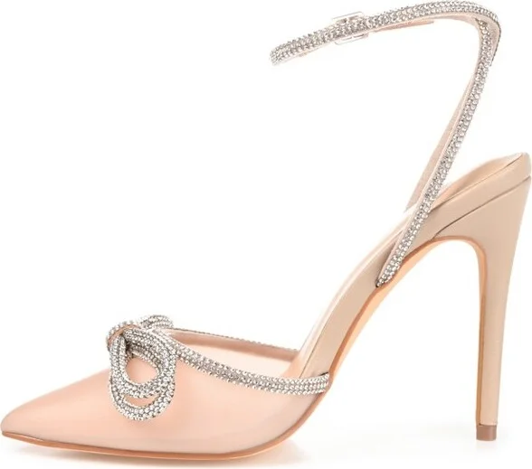 Journee Collection Women's Gracia Buckle High Stiletto Pointed Toe Pumps Clear - Image 9