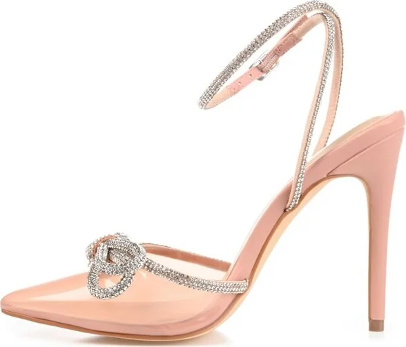 Journee Collection Women's Gracia Buckle High Stiletto Pointed Toe Pumps Clear - Image 11