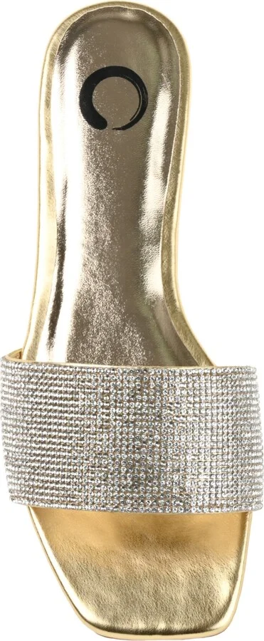 Journee Collection Women's Grayce Rhinestone Flat Sandals - Image 9