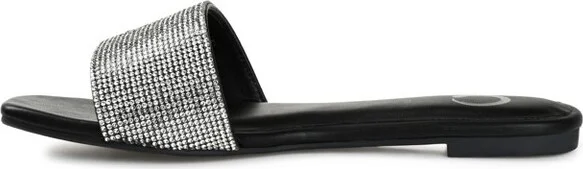 Journee Collection Women's Grayce Slide Low Block Heel Sandals Black - Image 2