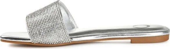 Journee Collection Women's Grayce Slide Low Block Heel Sandals Black - Image 3