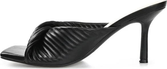 Journee Collection Women's Greer Open Toe High Stiletto Pumps Black - Image 2
