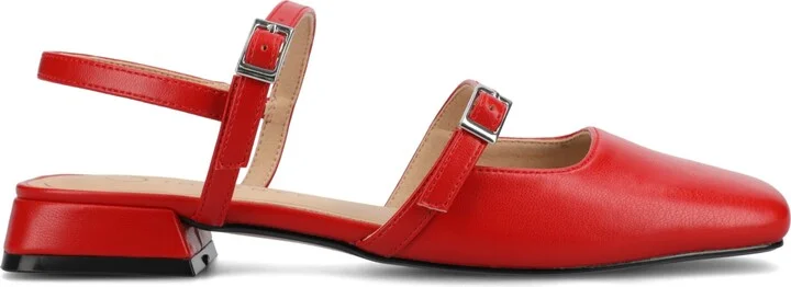 Journee Collection Women's Gretchenn Multi Strap Square Toe Mary Jane Flats - Image 2